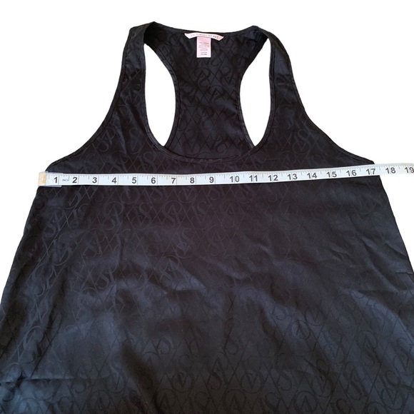 Victoria's Secret Black Racerback Tank Allover VS Logo Size Small Relaxed Fit - Picture 5 of 8